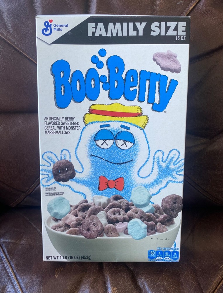 BOO BERRY Cereal Box 2021 EMPTY GENERAL MILLS, KAWS, BEAUTIFUL