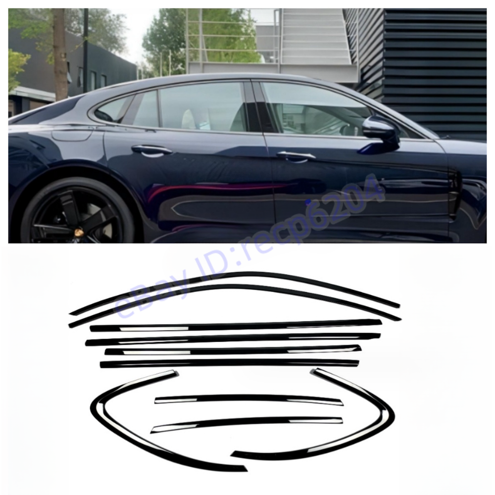For 17-2023 Porsche panamera Glossy Black Windows Strip Sill Molding Cover Trim