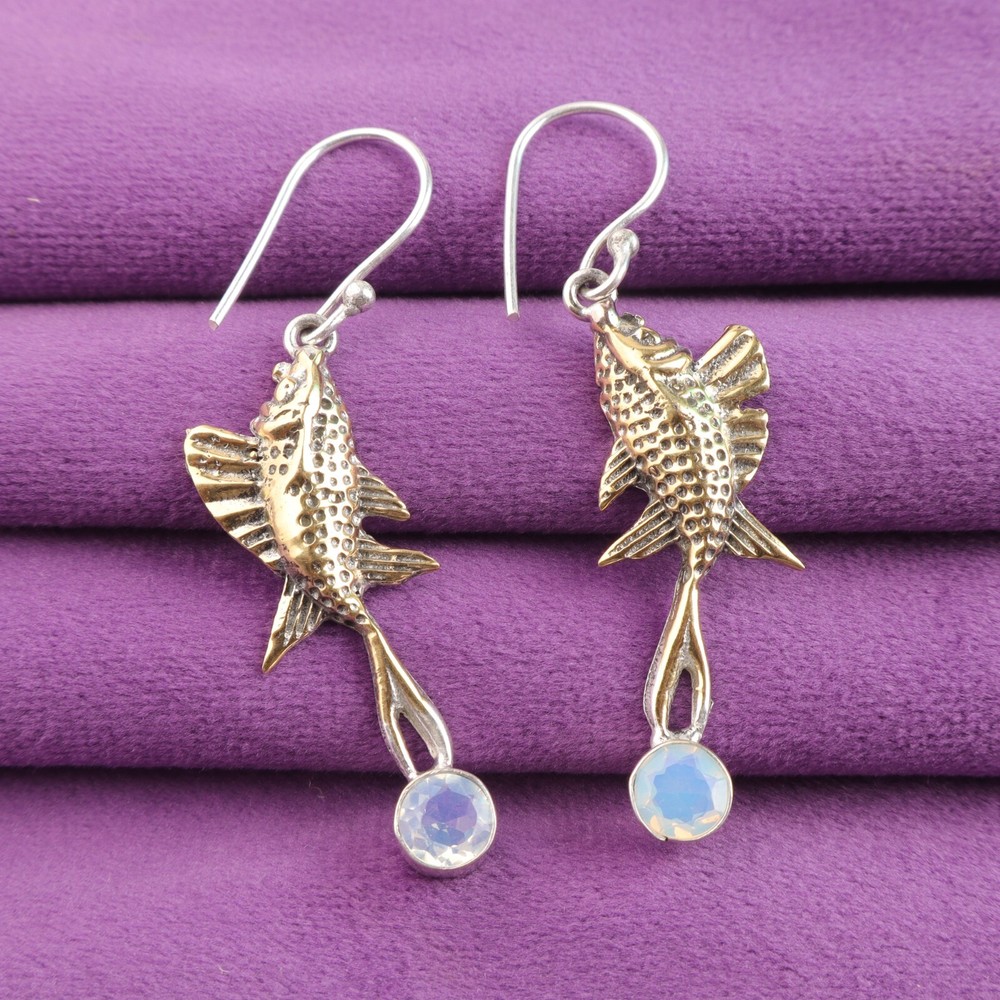 925 Sterling Silver Milky Opal Mother Drop Earrings for Women’s Day