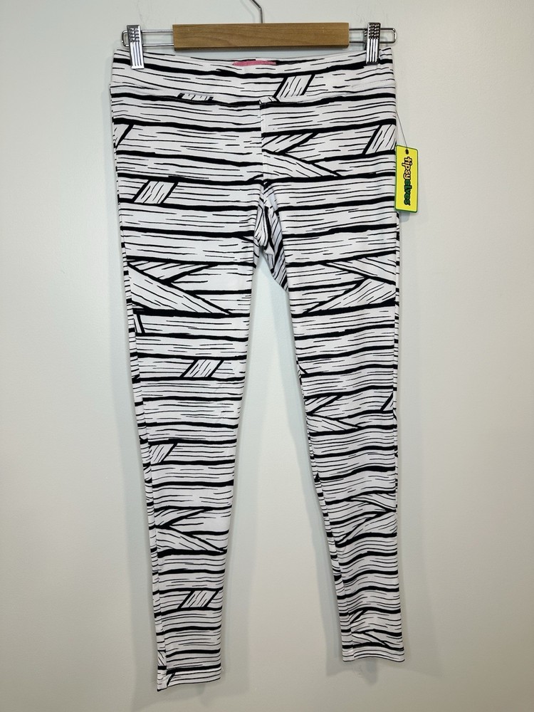 Tipsy Elves Womens Printed Black White Snowboard Leggings Activewear Size S