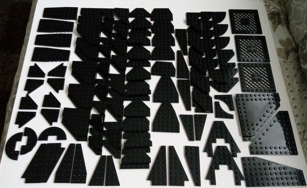 Lego Specialty Pieces Black Plates many Shapes & Sizes Actual Photos