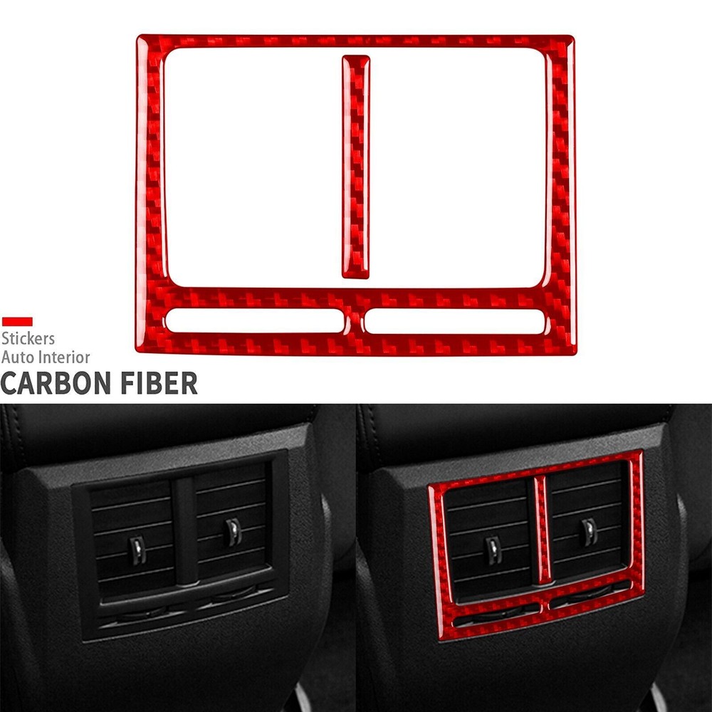 Red Carbon Fiber Rear Air Vent Outlet Cover Trim For Dodge Magnum Charger 08-10