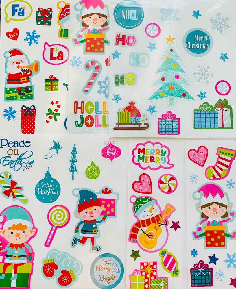 150+ Pegatinas | Árbol de Navidad Elfos Jingle Bells Luces de Navidad Papá Noel Lote