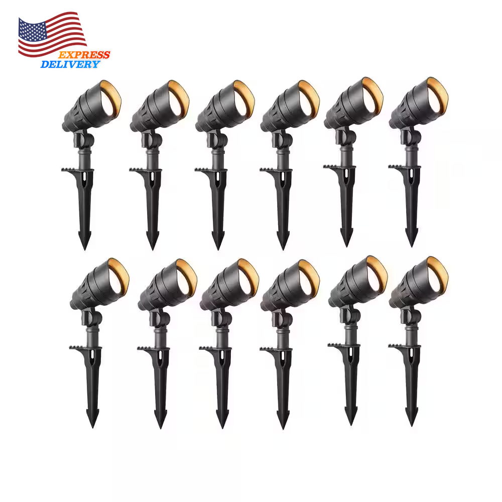 200 Lumen Millennium Black Integrated LED Outdoor Landscape Flood Lights 12 Pack