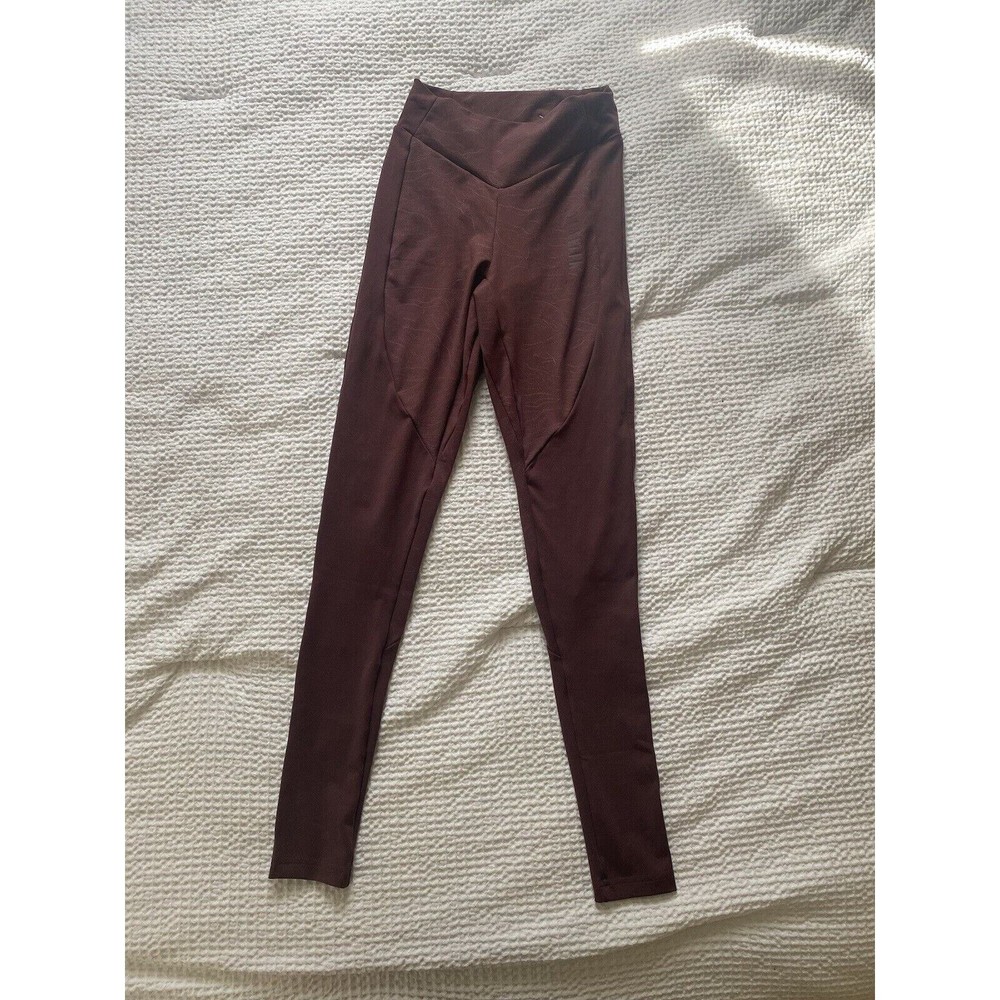 Womens GYMSHARK LEGGINGS MAROON Burgundy Pants Xs No Tag