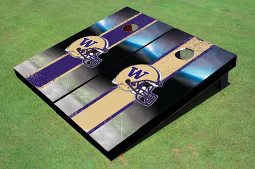 UW Huskies Striped Cornhole Board Set with Matching Bean Bags