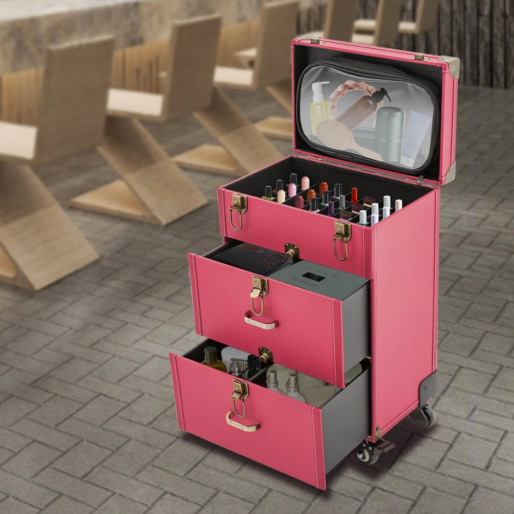 Cosmetics Rolling Cases Travel Makeup Rolling Organizer Nail Polish Storage Box