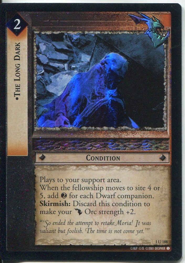Lord Of The Rings CCG FotR Foil Card 1.U188 The Long Dark