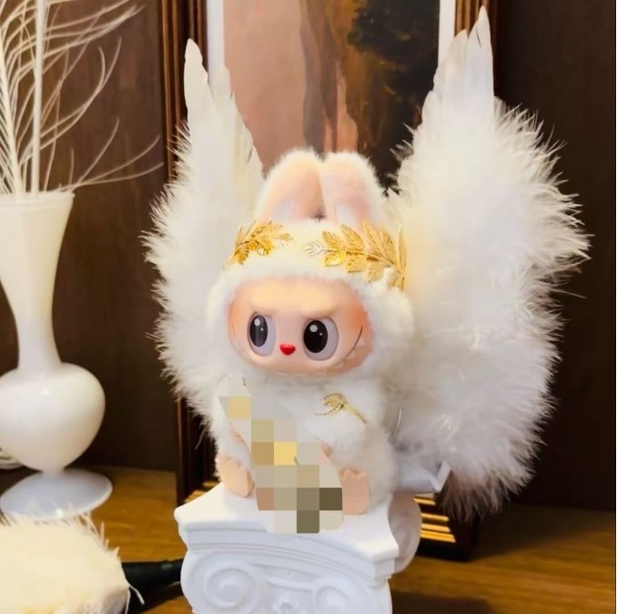LABUBU Monsters Plush Coca Cola Angel Wings White Baby Outfit