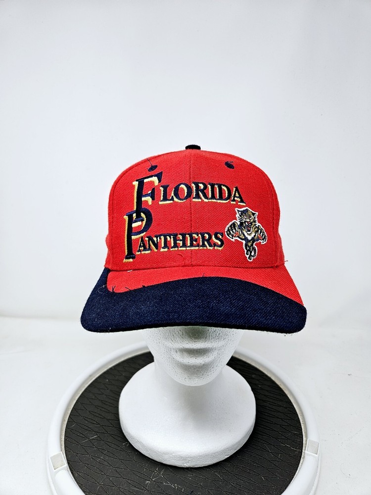 VINTAGE Florida Panthers 90s Wool Spellout Snapback Hat NHL FAST SHIPPING