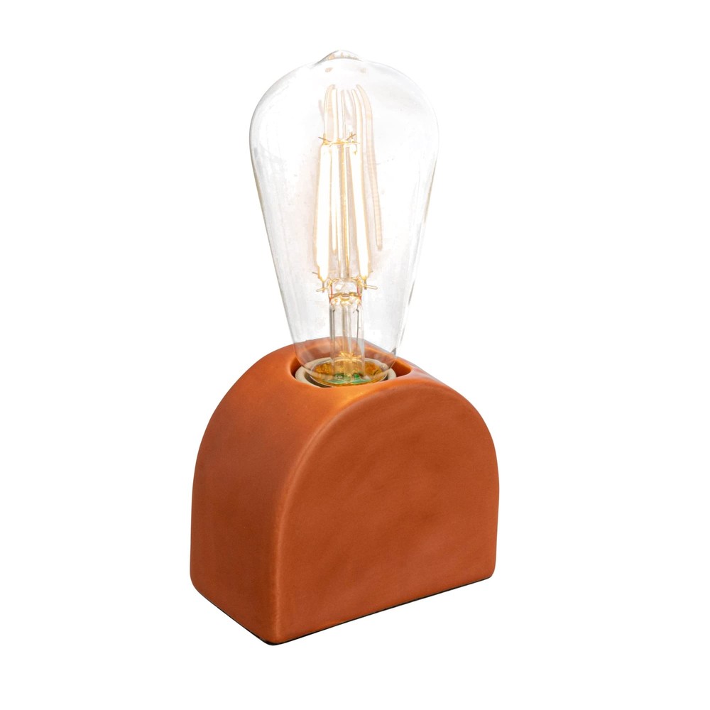 Scandinavian Exposed Bulb, Terracotta Table Lamp, Terra-Cotta