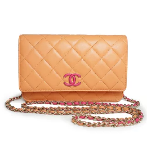 CHANEL Coco Mark Orange Leather Shoulder Bag MATELASSE AP3657 with Box Authentic