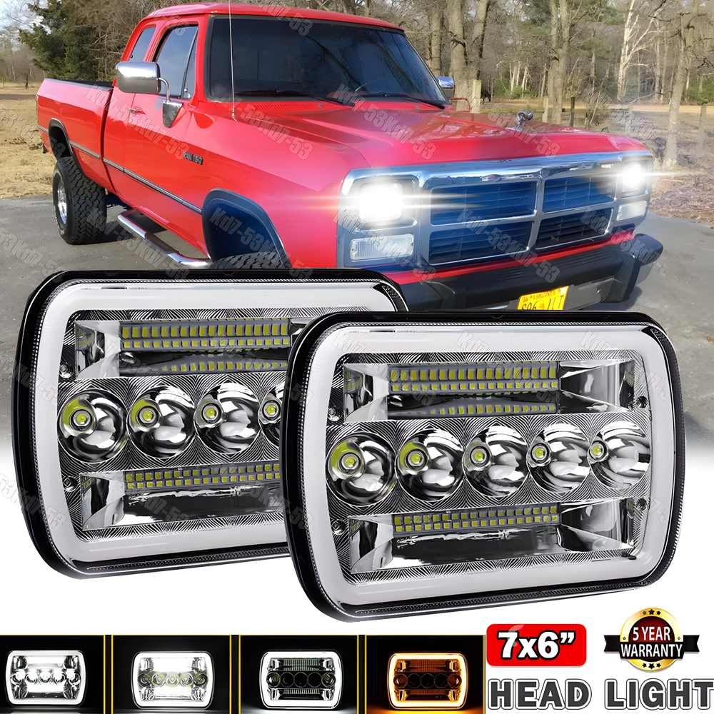 For Dodge D150 D250 D350 Ram 50 W150/250 Pair 5x7