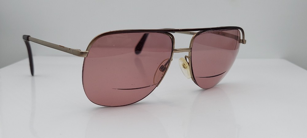 Vintage Rodenstock MR869 Brown Gold Pilot Half-Rim Sunglasses Malta FRAMES ONLY