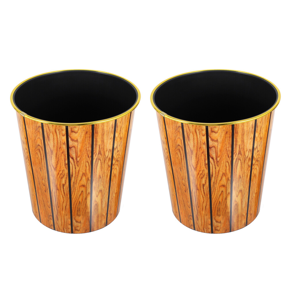 2 Pcs Wastebasket Recycling Trash Garbage Can Container Office