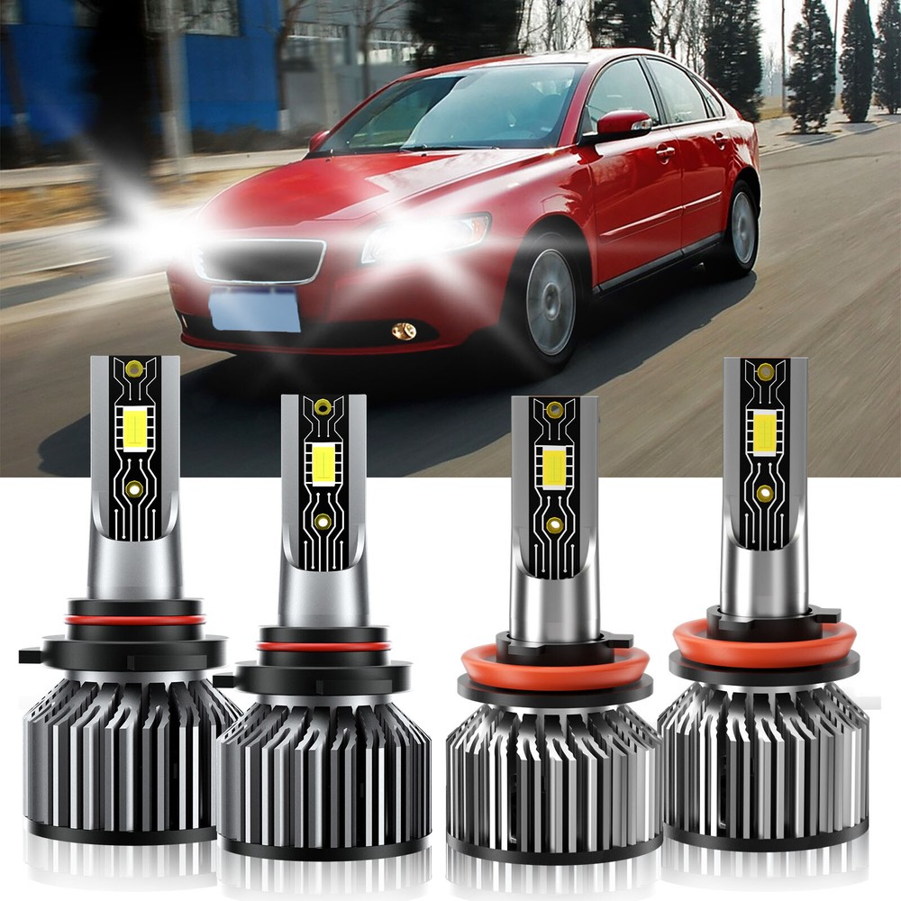 2005-2011 Volvo S40 LED Headlight Bulbs 9005 H11 High Low Beam 6500K 26000LM