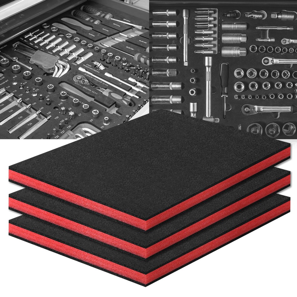Tool Box Foam 3Pack,16x12x1 In Tool Box Foam Organizer,Foam Inserts for Cases...