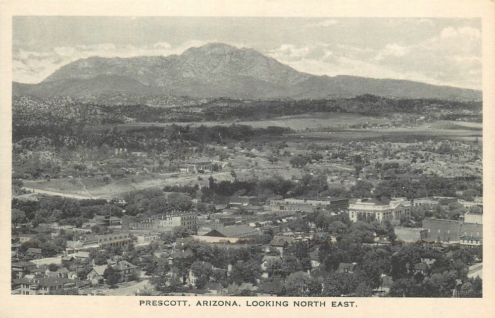 1920s Prescott Arizona Looking North East Albertype Postcard 25-8445