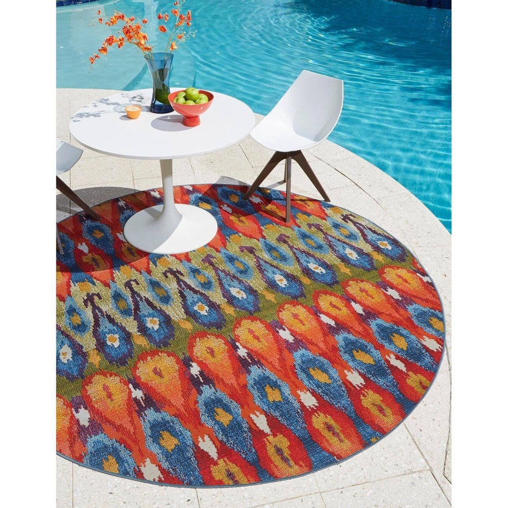 Outdoor Ucul Collection Durable Waterproof Area Rug for Patio and Garden