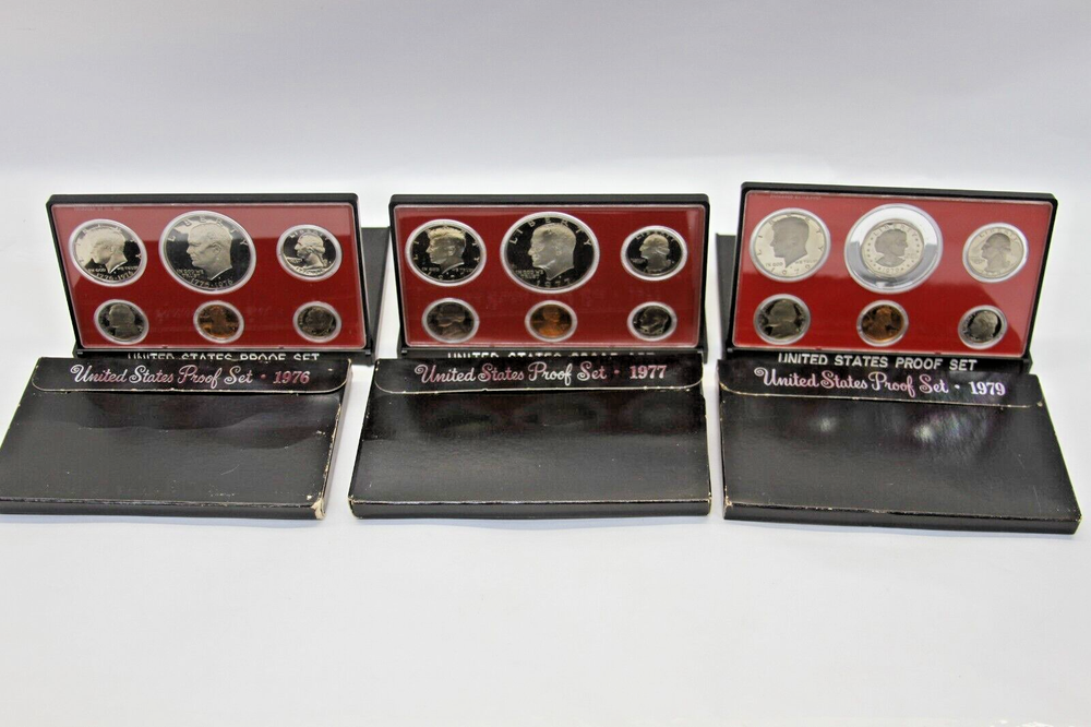 United States Mint Proof Set - Lot of 3 Sets - 1976, 1977 & 1979 ITEM #26