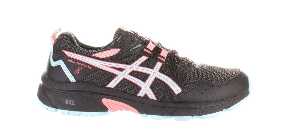 ASICS Womens Gel- Venture 8 Black Running Shoes Size 8 (Wide) (7765608)