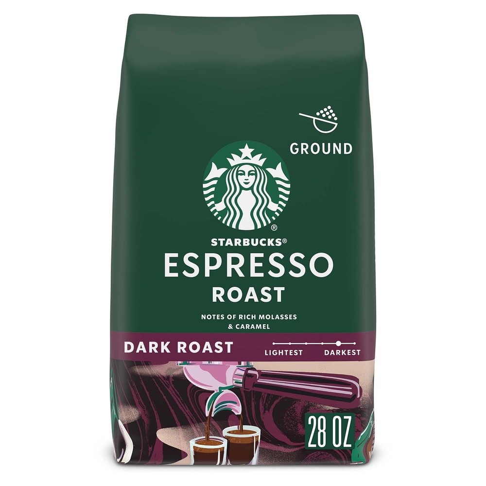 Starbucks Espresso Roast Ground Coffee Dark Roast 100% Arabica 28 oz
