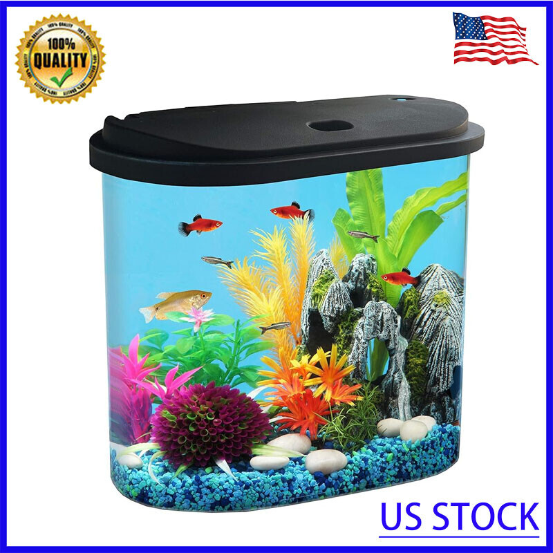 4.5-Gallon Aquarium Starter Kit with Filtration and LED Lighting for Home Display