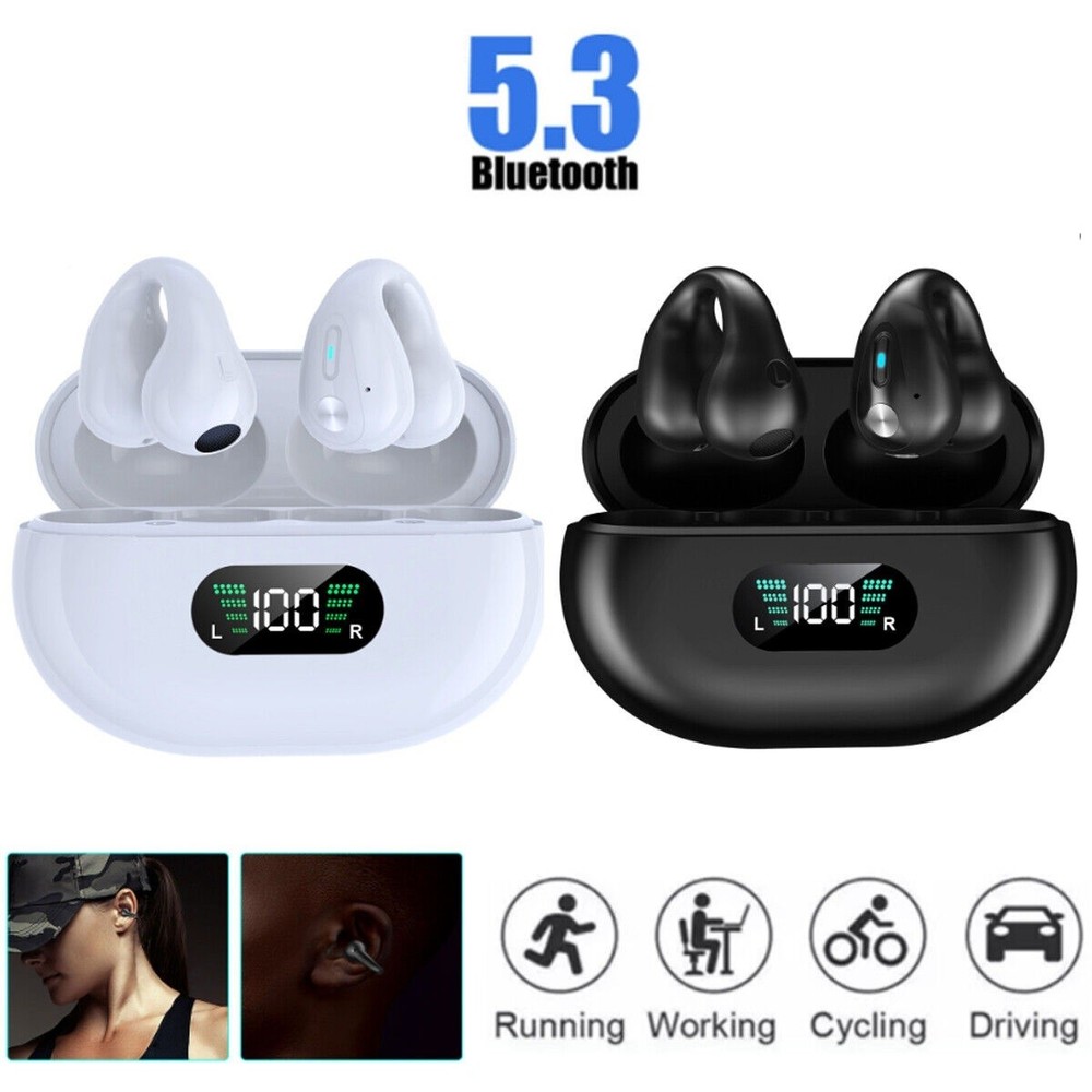 Bluetooth 5.3 Sport Ear Clip Wireless Bone Conduction Earbuds for Active Lifestyles