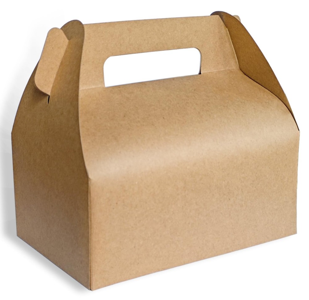 30 PCS 9 x 6 x 6 Inch Large Kraft Gable Boxes, Brown Gable Boxes for Party Fa...