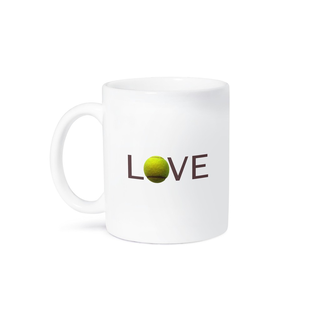 Green Tennis Ball Love Text Sport Player Hobby Mug