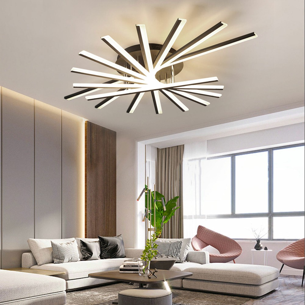 Modern LED Ceiling Light Dimmable Lamp Flush Mount Fixture Chandelier Remote US