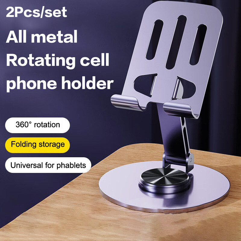 2Pcs 360° Rotating Adjustable Phone Stand Holder for Mobile Devices
