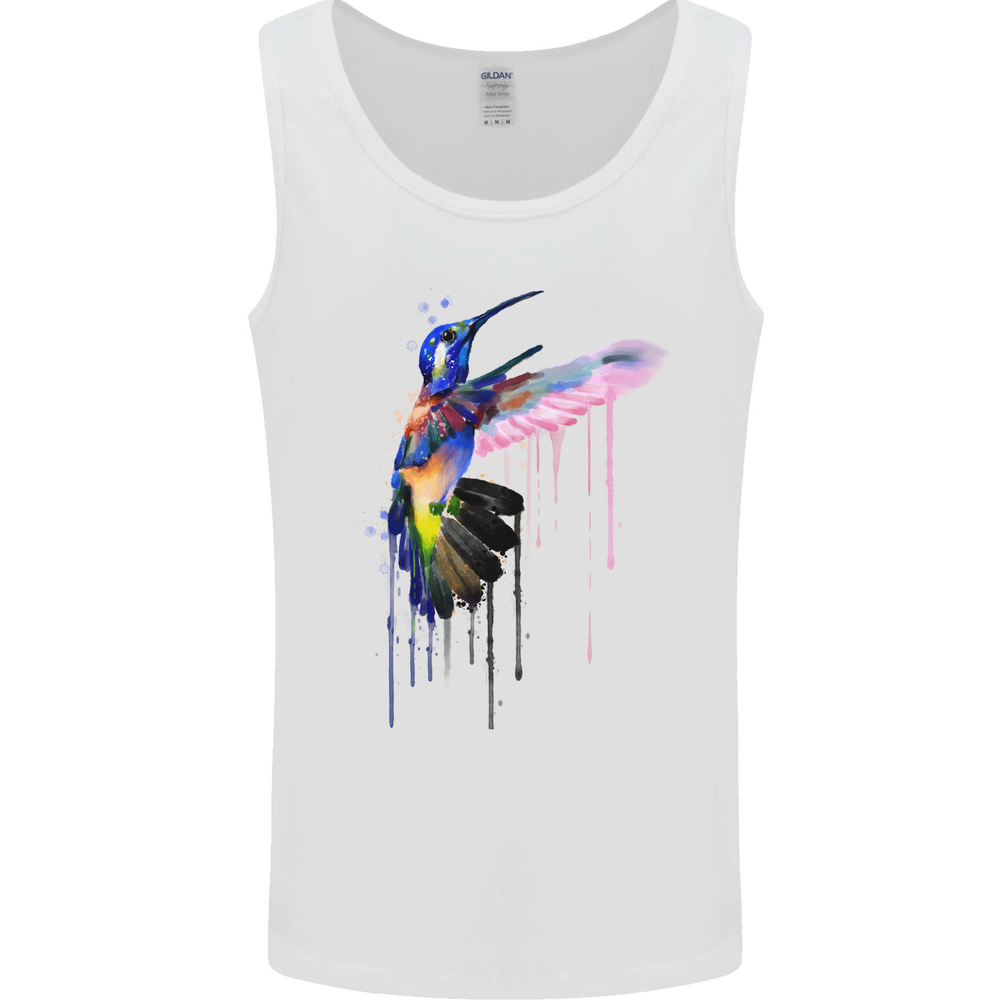 A Hummingbird Watercolour Bird Mens Vest Tank Top