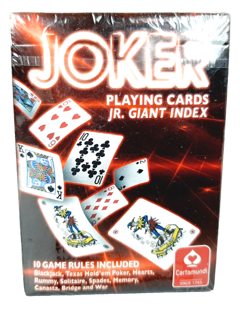 Cartamundi Red Joker Playing Cards Jr. Giant Index Deck Brand New Factory Sealed