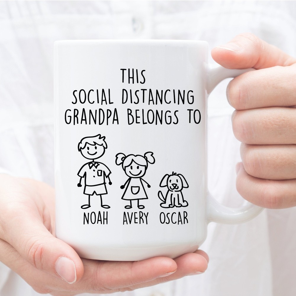 Personalized Grandpa Mug This Grandpa Belongs To Social Distancing Father's Day