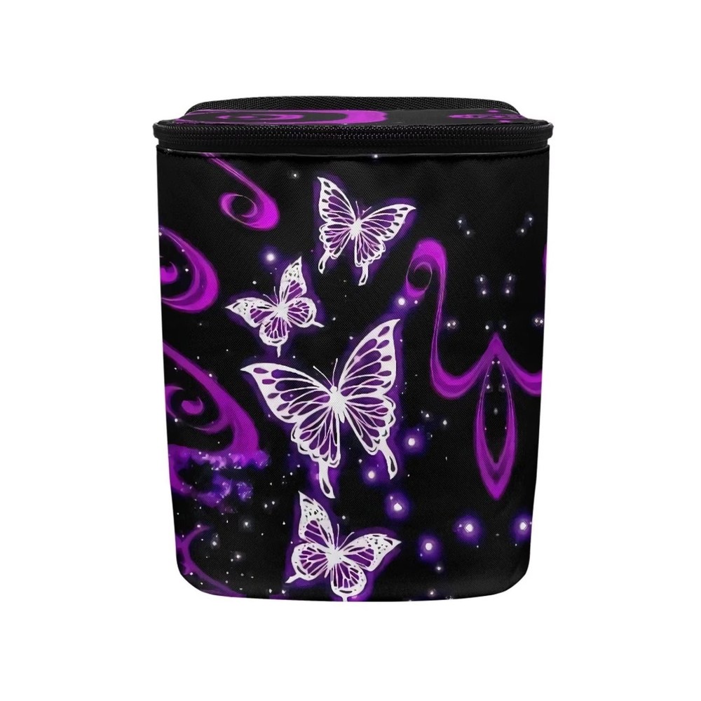 BIGCARJOB Purple Butterfly Car Trash Bin Bags Hanging Accessories Storage Bag...