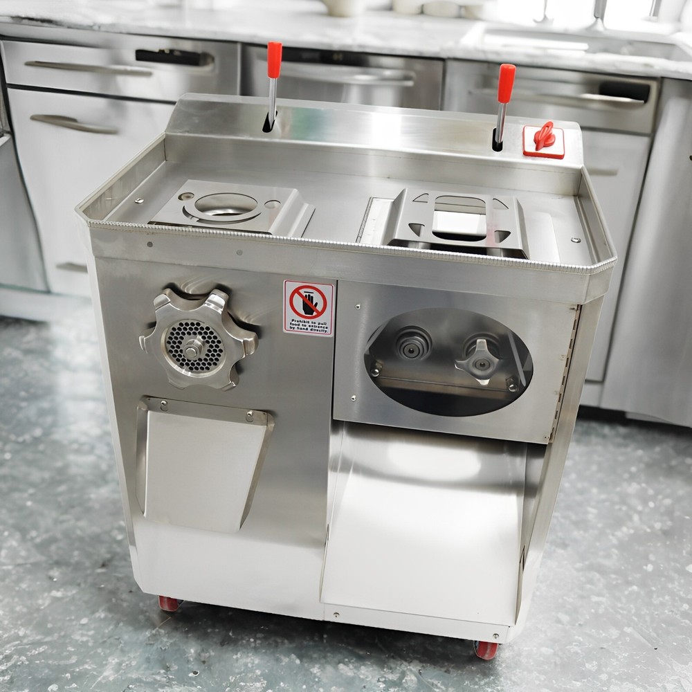 Powerful 2200W Stainless Steel Meat Grinder with 6mm 8mm Plates & 4mm Cutter