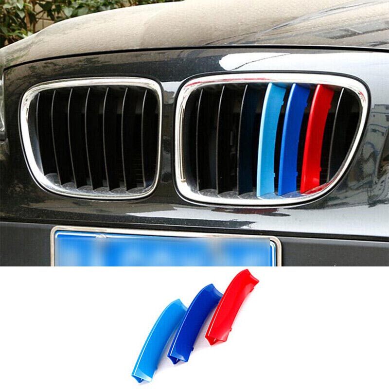Fit For BMW X1 E84 10-15 Strips Trim 3X 3-Color Exterior Front Grille Grill