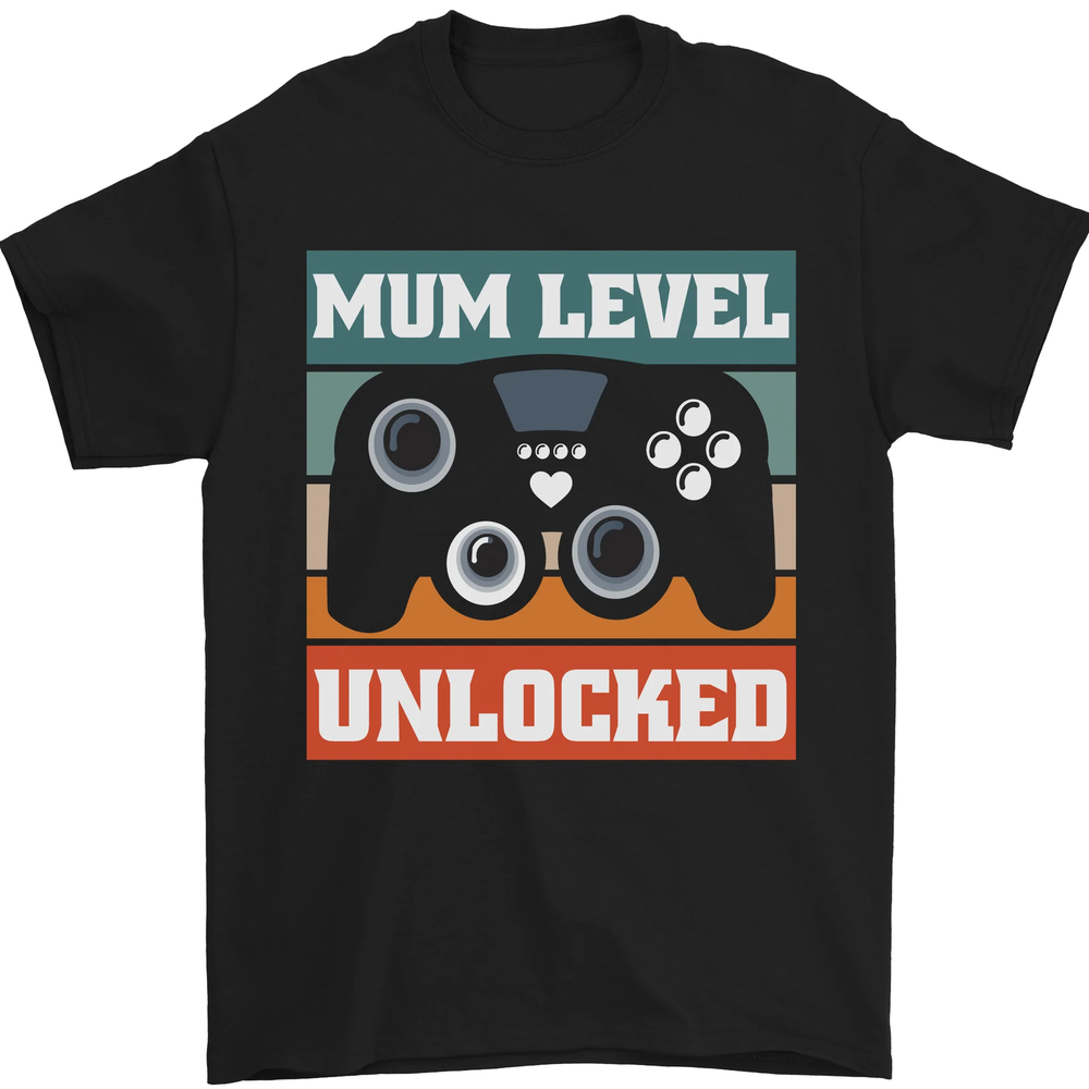 Mum Level Unlocked New Mommy Baby Born Mens T-Shirt 100% Cotton
