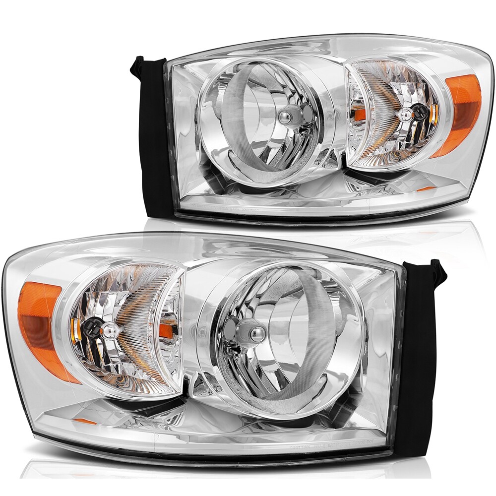 For 2006-2009 Dodge Ram Headlamps Headlights Assembly Clear Lens Left Right Pair