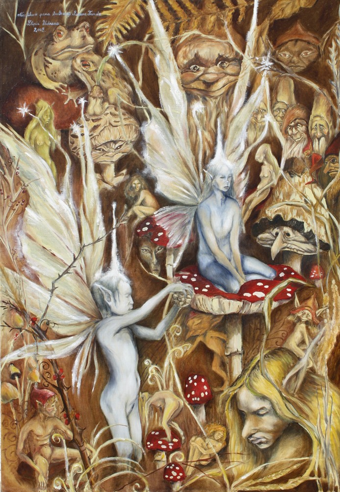 Hand painted original fantasy painting on canvas, 100x70x2 cm, 40x28x0.8 inch