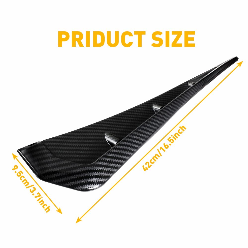 2PCS Carbon Fiber Soft TPU Side Fender Vents Air Wing Trim Cover Car Accessories