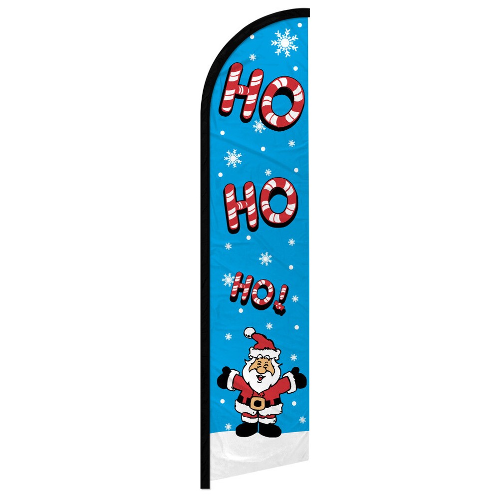 Festive Santa Claus Windless Swooper Flag for Christmas Decorations – Ho Ho Ho Holiday Cheer!