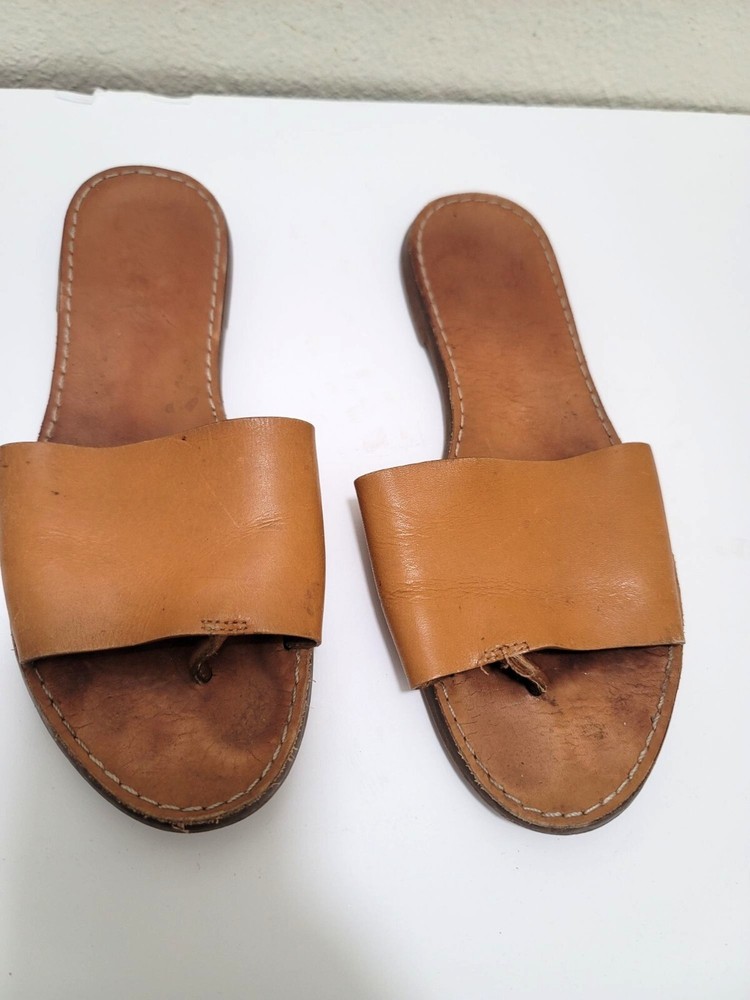 Madewell Brown Leather Slide Sandals Size 9 for Women