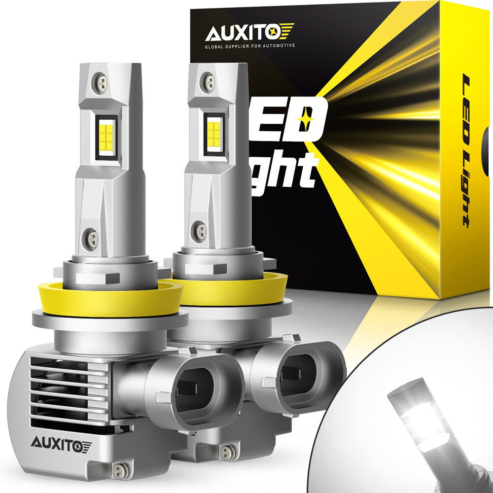AUXITO 2-SIDE H11 LED Headlight Bulbs Conversion Kit High Low Beam 6000K White