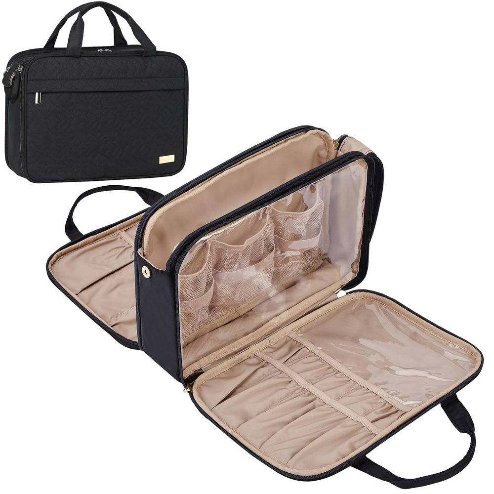 Stand Up Travel Makeup Bag Portable Cosmetic Organizer Case for Toiletries