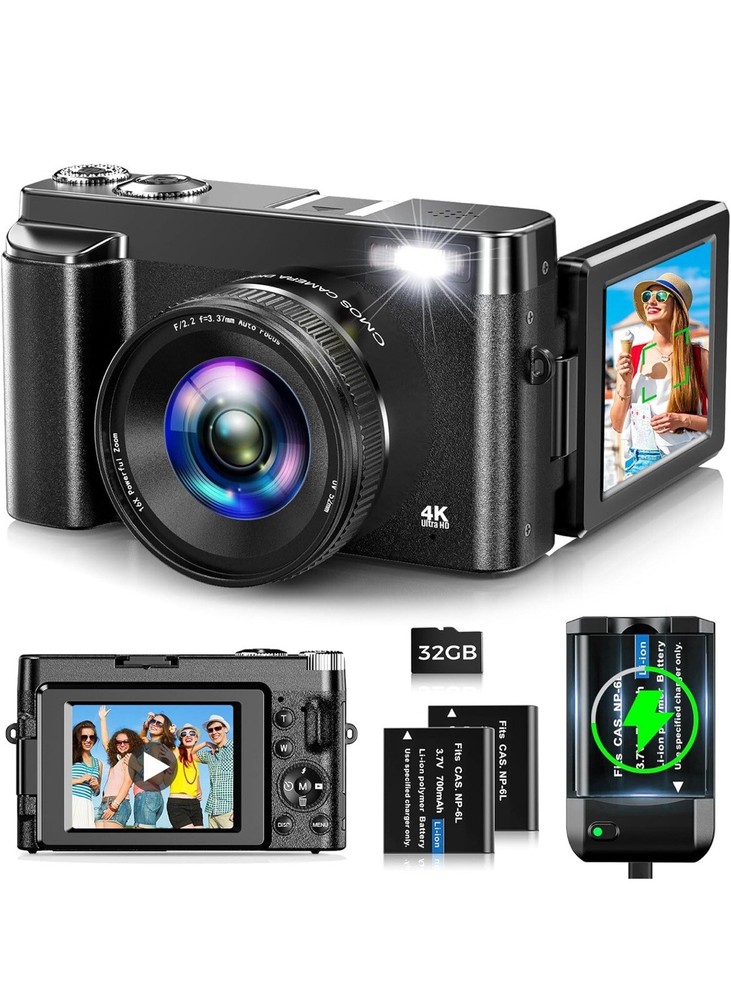 Digital Camera for Photography Autofocus 48MP Vlogging Camera for YouTube wit