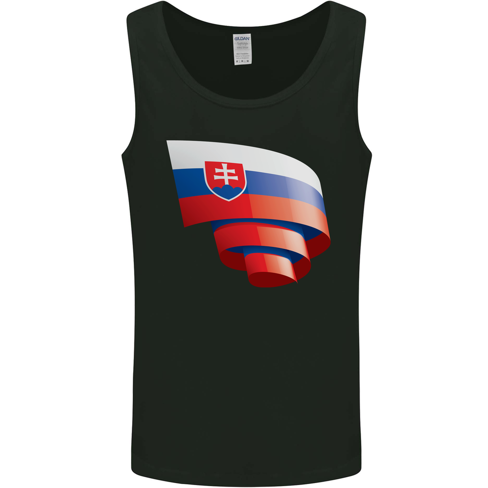 Curled Slovakia Flag Slovakia Day Football Mens Vest Tank Top