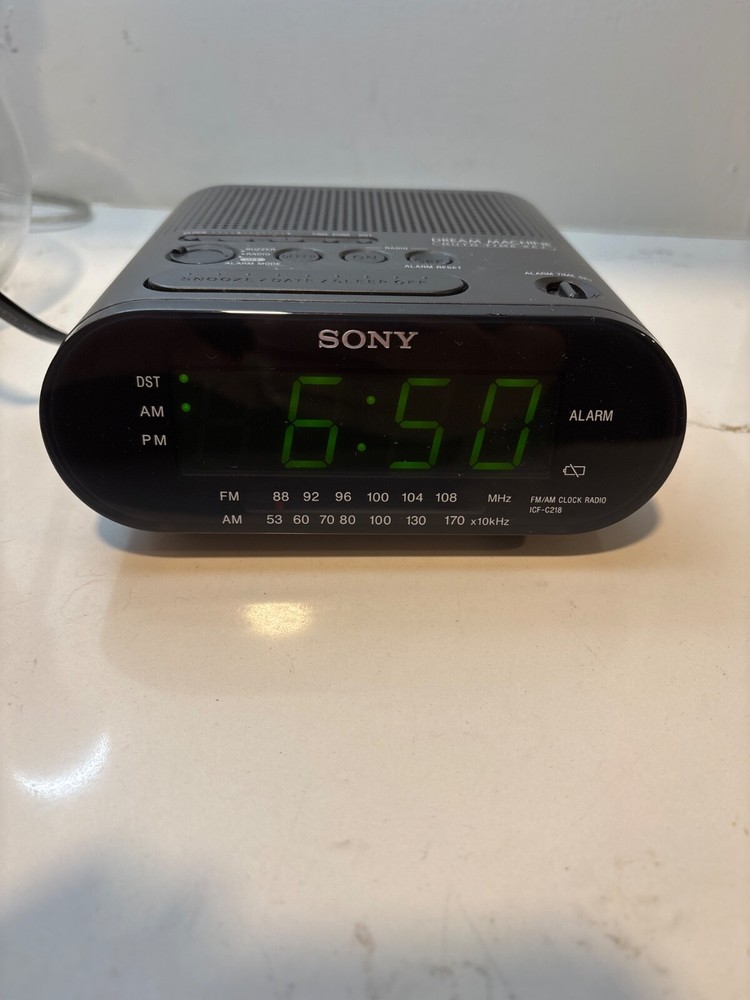 Sony Dream Machine Alarm Clock ICF-C218 Green Light Tested Works