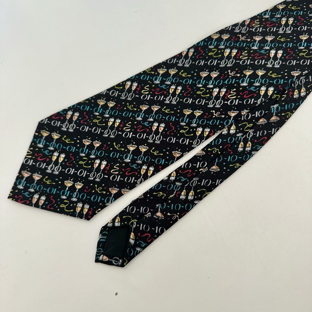 Nicole Miller 100% Silk Champagne Celebrations New Years Eve Tie-image
